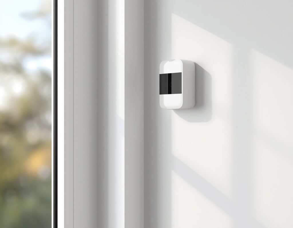 Alarmanlage für Fenster mit Sensor am Fensterrahmen