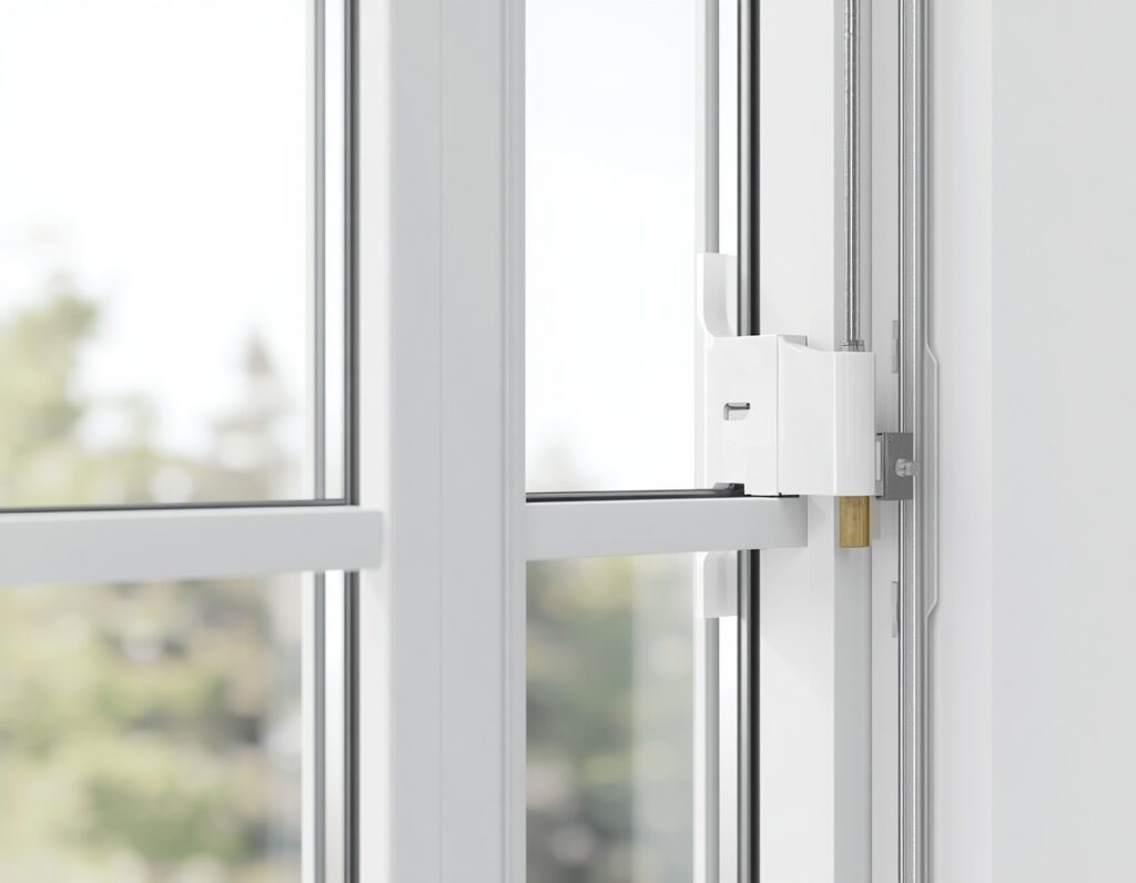Fenstersicherung ohne Bohren mit Klemmbefestigung am Fensterrahmen
