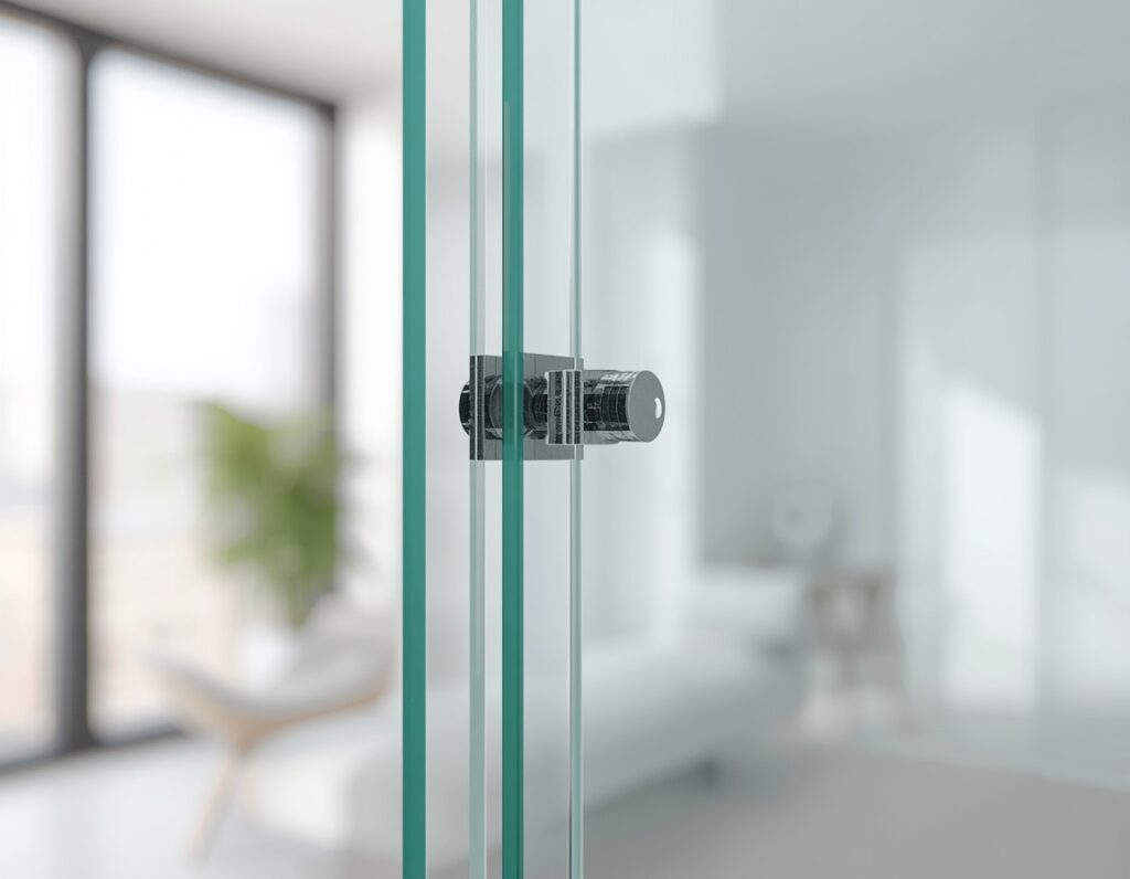 Verbundsicherheitsglas Fenster mit sichtbaren Glasschichten